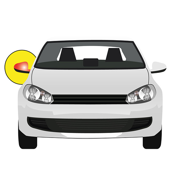 Espejo Retrovisor Exterior Negro, Mecánico con cables - lado derecha